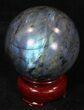 Flashy Labradorite Sphere - Great Color Play #32053-2